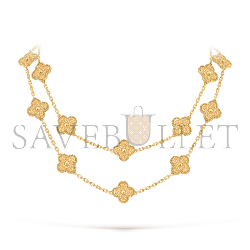 VAN CLEEF ARPELS VINTAGE ALHAMBRA LONG NECKLACE, 20 FOUR-LEAF LUCKY TOTEMS VCARO1IC00